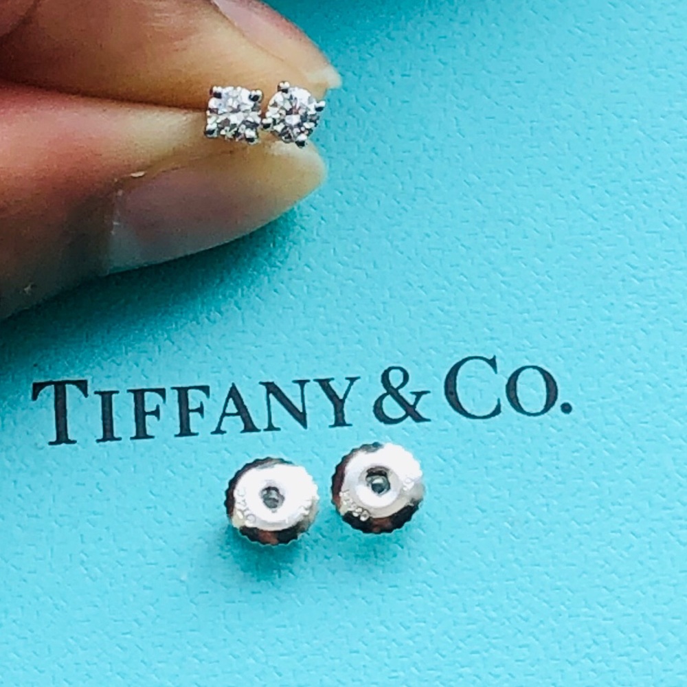 Tiffany & Co. diamond solitaire earrings